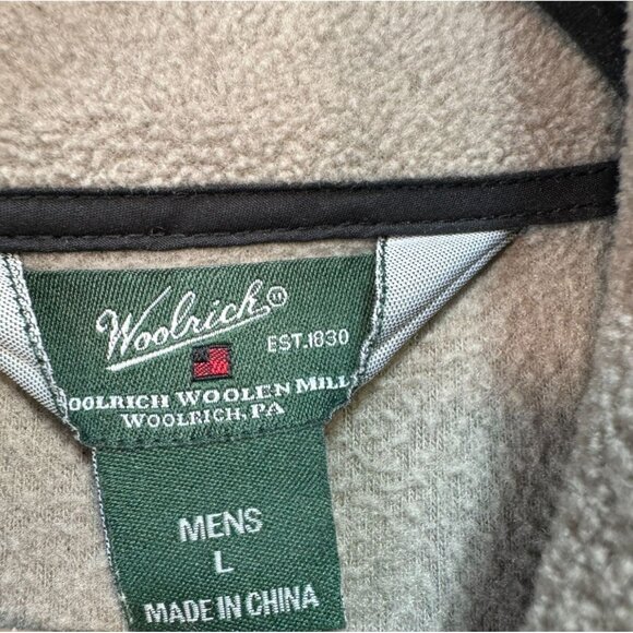 Woolrich Mens Fleece Vest Full-Zip Sleeveless Jacket L Sage Green Outdoor - Picture 2 of 12